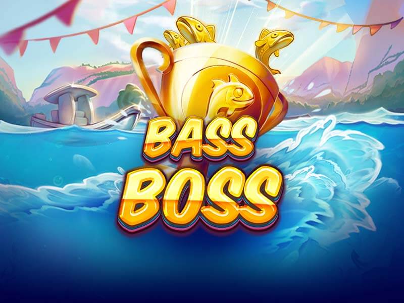Imagem do jogo Bass Boss mostrando um pescador e peixes com prêmios
